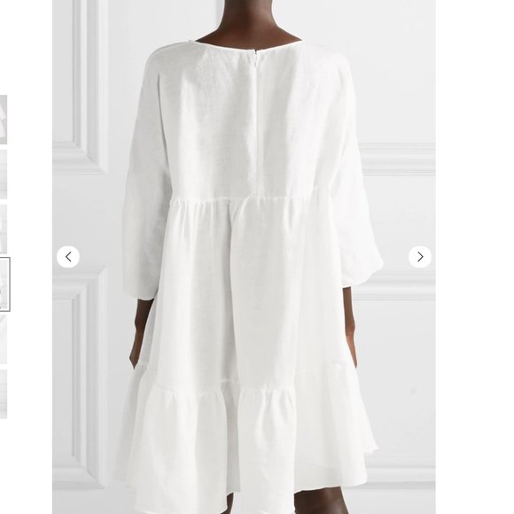 NWOT Mansur Gavriel Oversized Tiered Linen Dress - Picture 3 of 10
